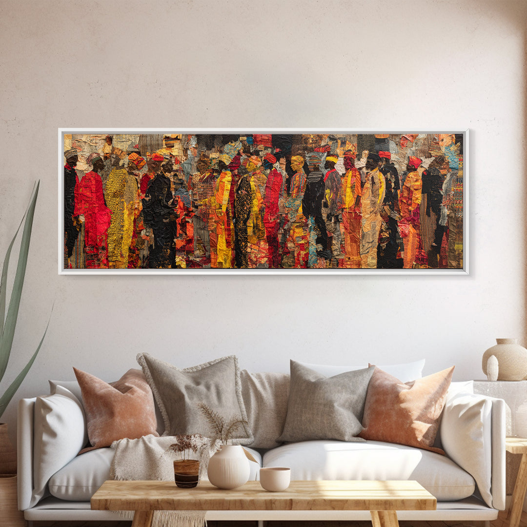 Vibrant African Street Fashion Wall Art, Modern Black Art, Cultural Portrait Canvas, Afrocentric Decor, Statement Wall Decor