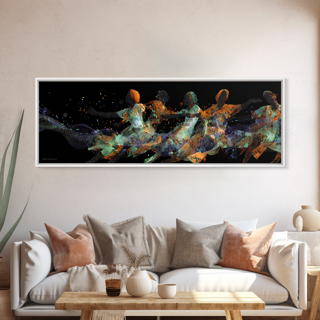 Abstract African Dancers Wall Art, Energetic Black Women Art, Contemporary Canvas Print, Afrocentric Living Room Decor, Female Power Art