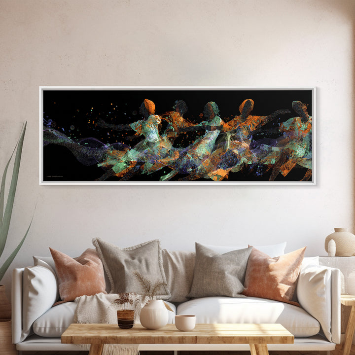 Abstract African Dancers Wall Art, Energetic Black Women Art, Contemporary Canvas Print, Afrocentric Living Room Decor, Female Power Art