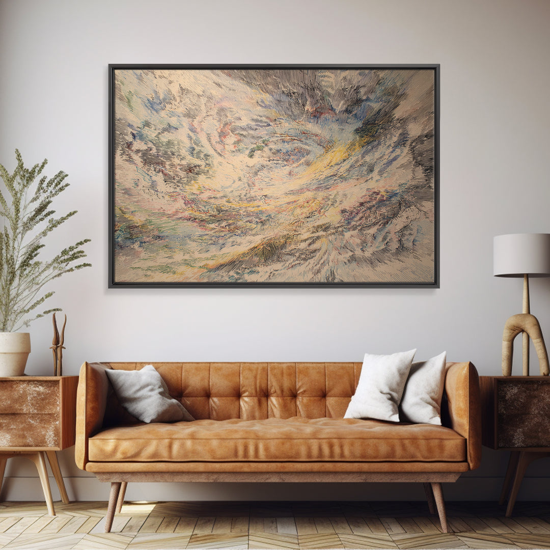 Swirling Abstract Sky And Mountain Canvas Print, Dreamy Wall Art, Contemporary Canvas, Textured Art Print Home Decor Gift