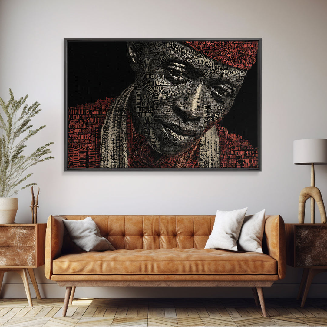Intense African Woman Headwrap Wall Art, Black Woman Art, African Portrait, Melanin Artwork, Afrocentric Decor Gift For Her