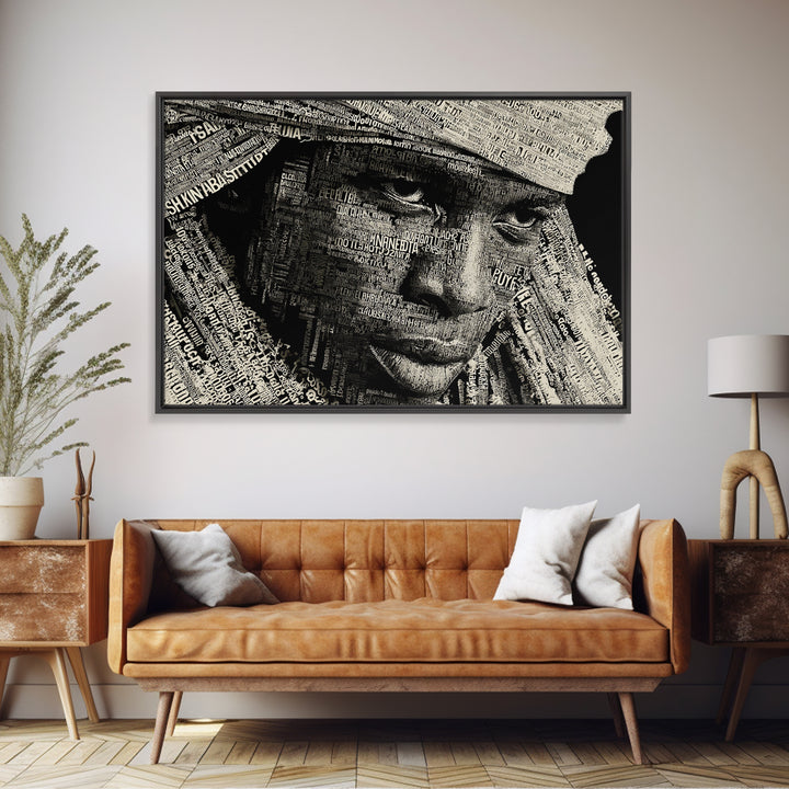 Monochrome African Woman Portrait Wall Art, Black Female Art, Abstract Face Art, Tribal Queen Art, Modern Black Home Decor