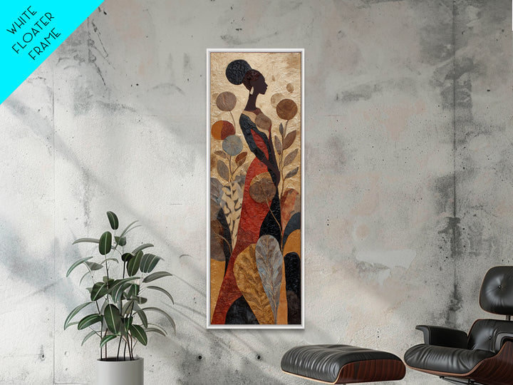 African Goddess Emerging from Botanical Forms and Canvas Print, African Inspired Art, Bedroom Wall Decor, Living Room Decor, AIA-1x3-51