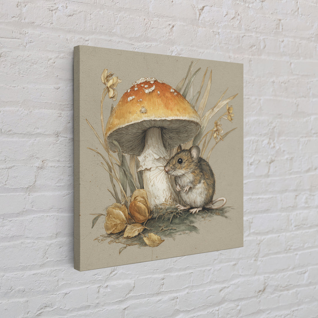 Tiny Field Mouse Canvas Print, Animal Art, Nursery, Living Room Decor, Fine Art, Creature, Modern Decor, Fine Art Print, ANI-1x1-10