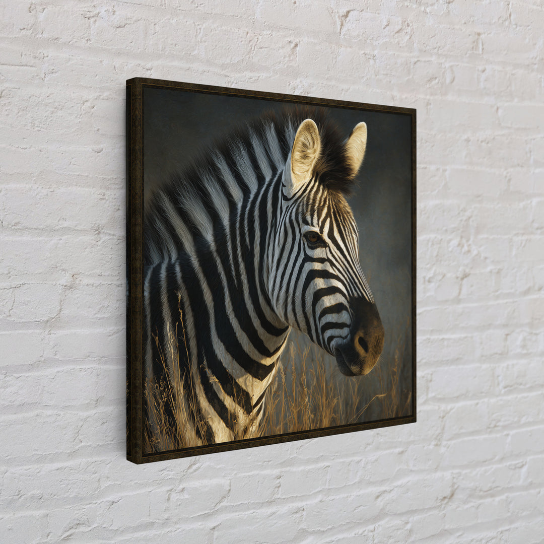 Zebra Portrait with Bold Graphic Stripe Pattern Canvas Print, Animal Art, Nursery Art, Living Room Decor, Fine Art, Creature, ANI-1x1-17