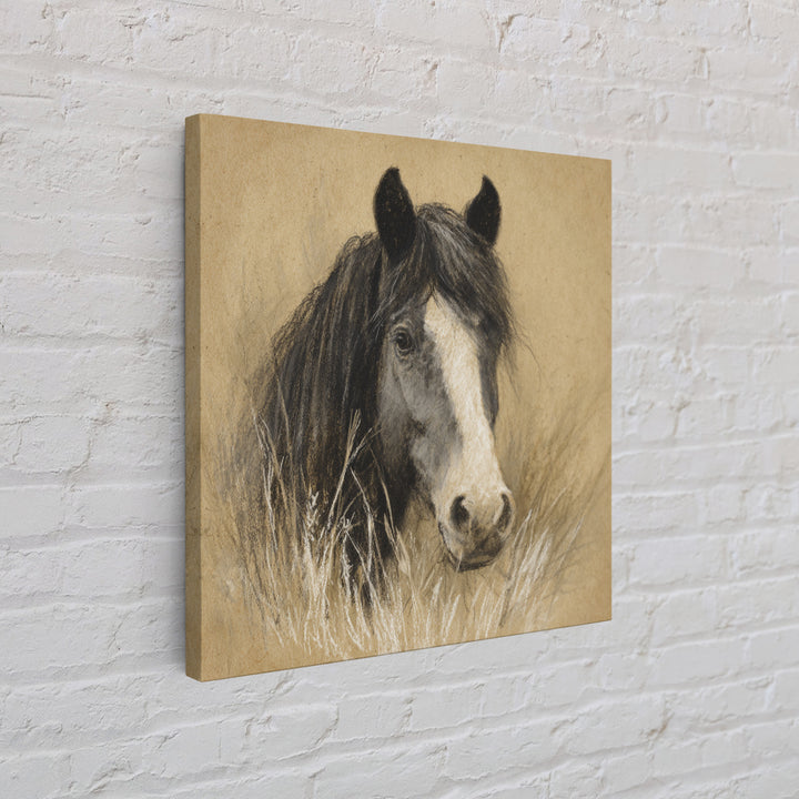 Majestic Horse Head Framed Canvas Print, Animal Art, Nursery Wall Art, Living Room Decor, Fine Art, Creature, Trendy Wall Art, ANI-1x1-27