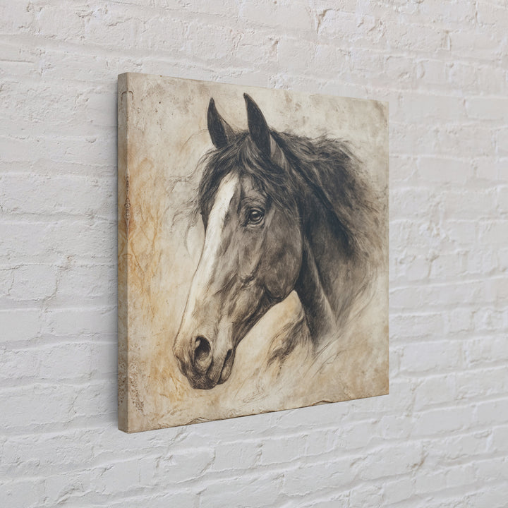 Majestic Horse Head Canvas Print, Animal Art, Original Painting, Living Room Decor, Abstract Art, Creature, Boho Wall Art, ANI-1x1-3