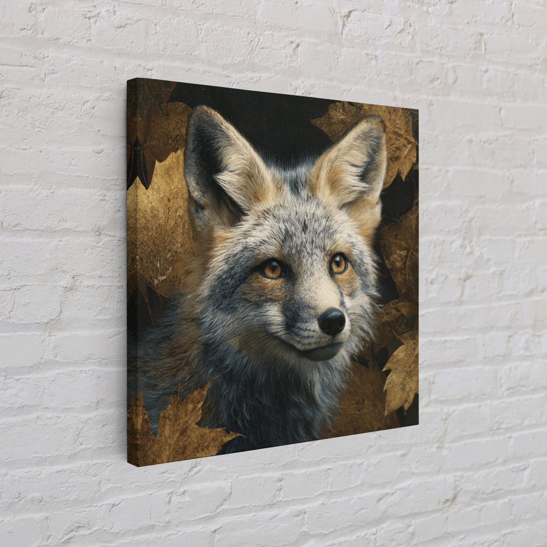Dignified Fox Portrait Canvas Print, Animal Art, Modern Decor, Living Room Decor, Oil Painting, Creature, Home Decor, ANI-1x1-49