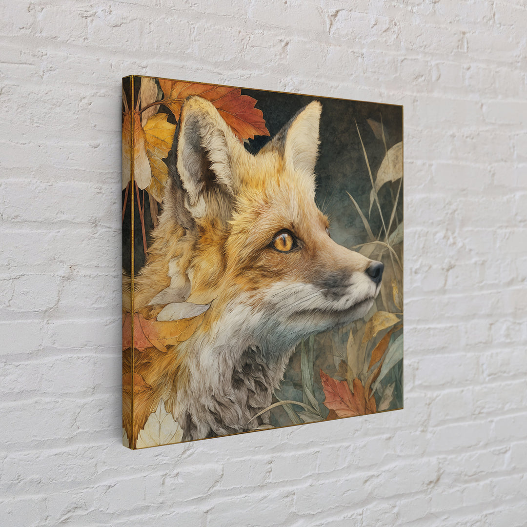 Dignified Fox Portrait Framed Canvas Print, Animal Art, Art Print, Living Room Decor, Fine Art, Creature, Digital Art, ANI-1x1-73