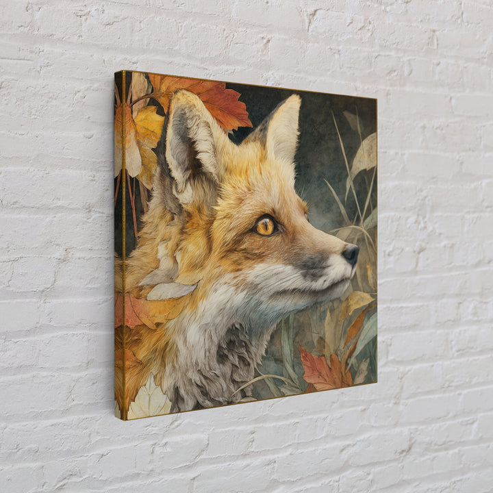 Dignified Fox Portrait Framed Canvas Print, Animal Art, Art Print, Living Room Decor, Fine Art, Creature, Digital Art, ANI-1x1-73