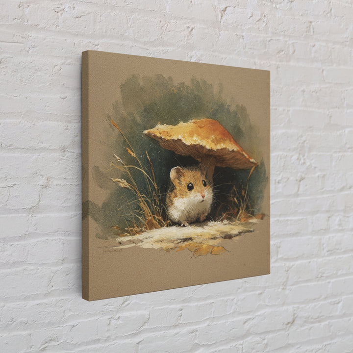 Tiny Field Mouse Canvas Print, Animal Art, Neutral Decor, Living Room Decor, Oil Painting, Creature, Wall Art, Home Decor, ANI-1x1-82