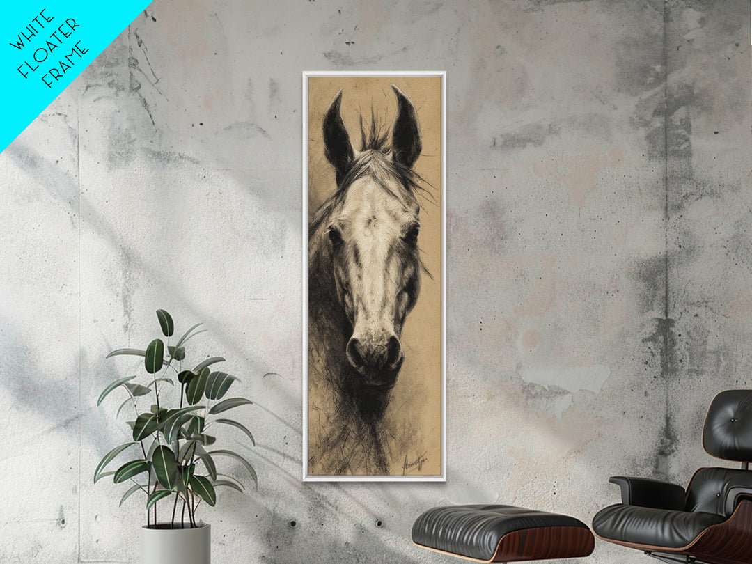 Majestic Horse Head Framed Canvas Print, Animal Art, Home Decor, Living Room Decor, Abstract Art, Creature, Art Deco, ANI-1x3-15
