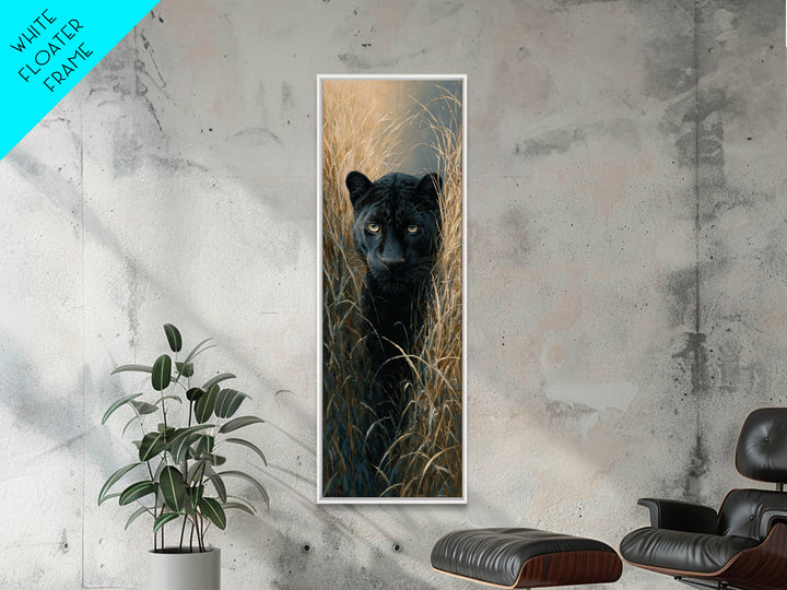 Dramatic Black Panther Emerging from Deep Jungle Canvas Print, Animal Art, Safari Nursery Decor, Living Room Decor, Creature, ANI-1x3-18