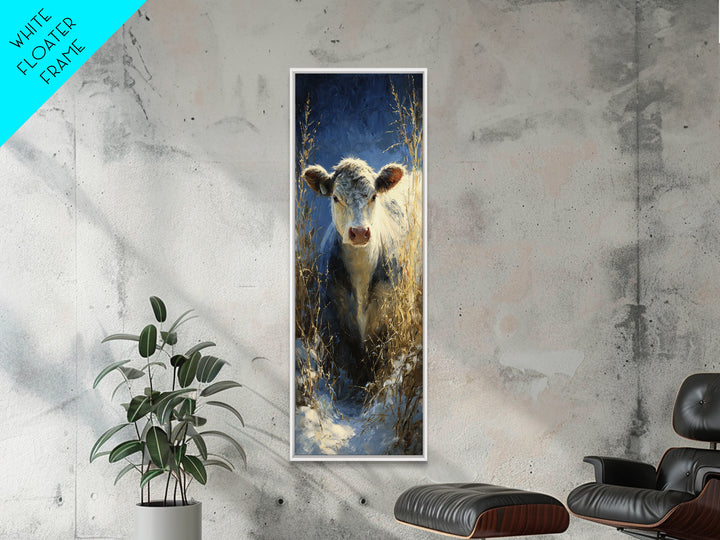 Gentle Cow Portrait Canvas Print, Animal Art, Printable, Living Room Decor, Fine Art, Creature, Nursery, Boho Wall Art, ANI-1x3-43