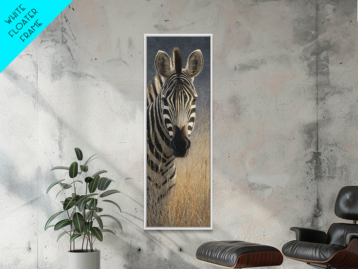 Zebra Portrait with Bold Graphic Stripe Pattern Canvas Print, Animal Art, Safari Nursery Decor, Living Room Decor, Creature, ANI-1x3-5
