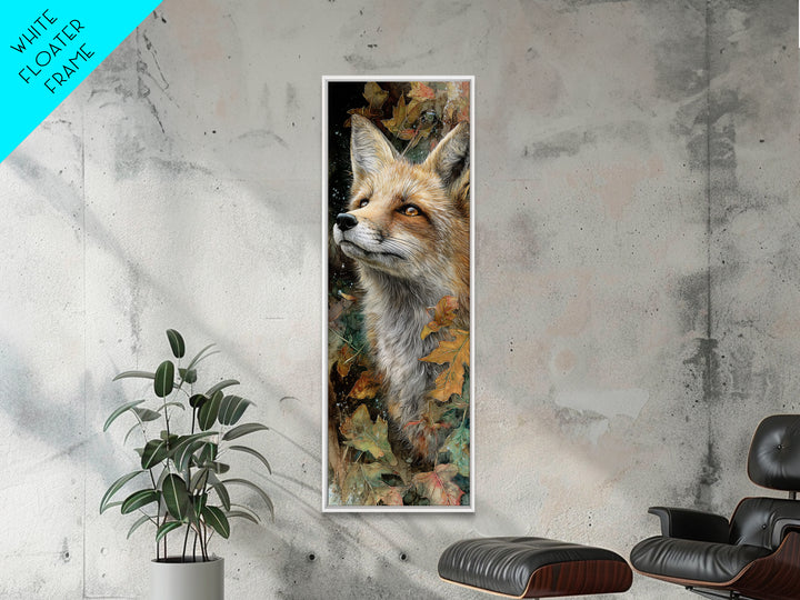 Dignified Fox Portrait Framed Canvas Print, Animal Art, Textured Painting, Living Room Decor, Fine Art, Creature, ANI-1x3-61