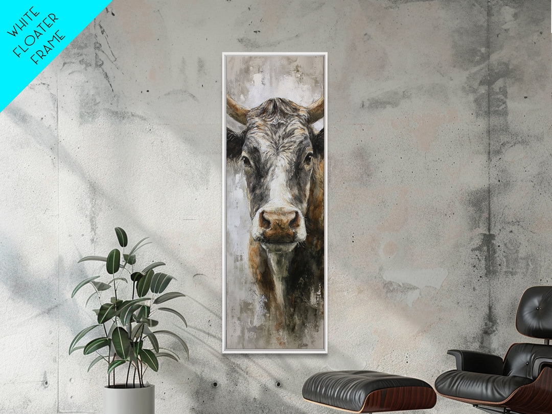 Gentle Cow Portrait Canvas Print, Animal Art, Farmhouse Decor, Living Room Decor, Creature, Neutral Decor, Modern Decor, ANI-1x3-67