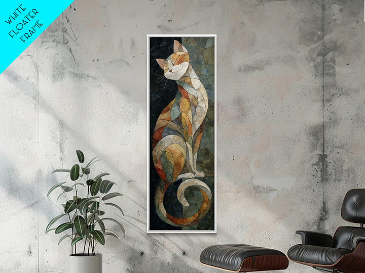 Sleeping Cat Curled Canvas Print, Animal Art, Digital Wall Art, Living Room Decor, Fine Art, Creature, Modern Wall Art, ANI-1x3-72
