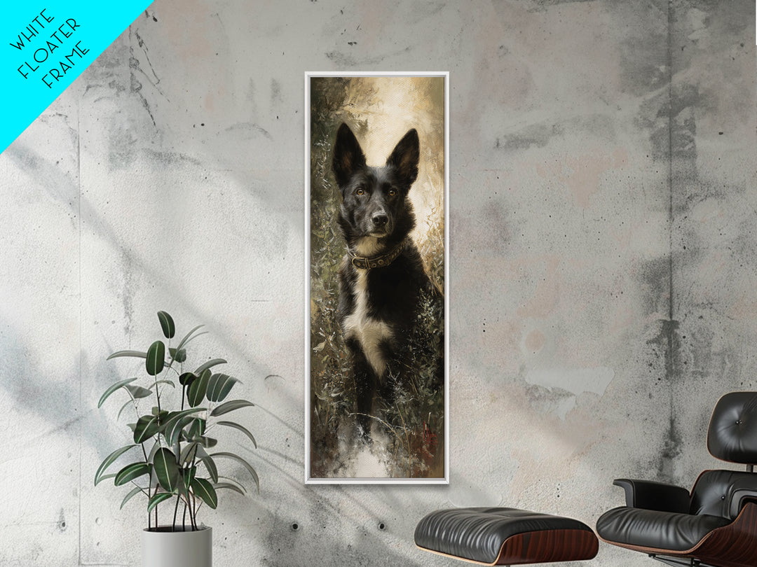 Dog Portrait with Painterly Collar and Loyal Canvas Print, Animal Art, Digital Prints, Living Room Decor, Fine Art, Creature, ANI-1x3-73
