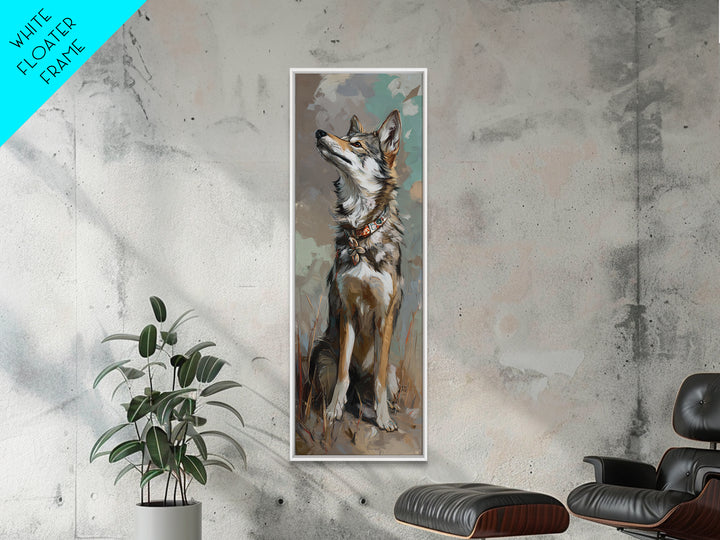 Dog Portrait with Painterly Collar and Loyal Canvas Print, Animal Art, Trendy Wall Art, Living Room Decor, Fine Art, Creature, ANI-1x3-97