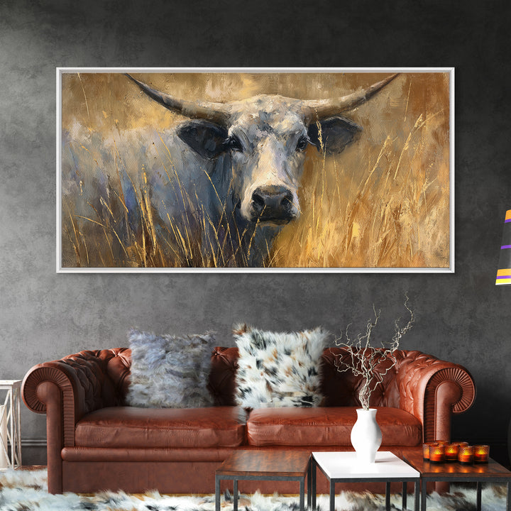 Gentle Cow Portrait Framed Canvas Print, Animal Art, Fine Art Print, Living Room Decor, Fine Art, Creature, Wall Decor, ANI-2x1-27