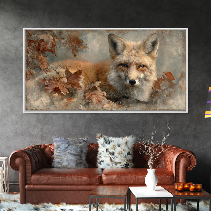 Dignified Fox Portrait Canvas Print, Animal Art, Digital Wall Art, Living Room Decor, Fine Art, Creature, Modern Wall Art, ANI-2x1-69