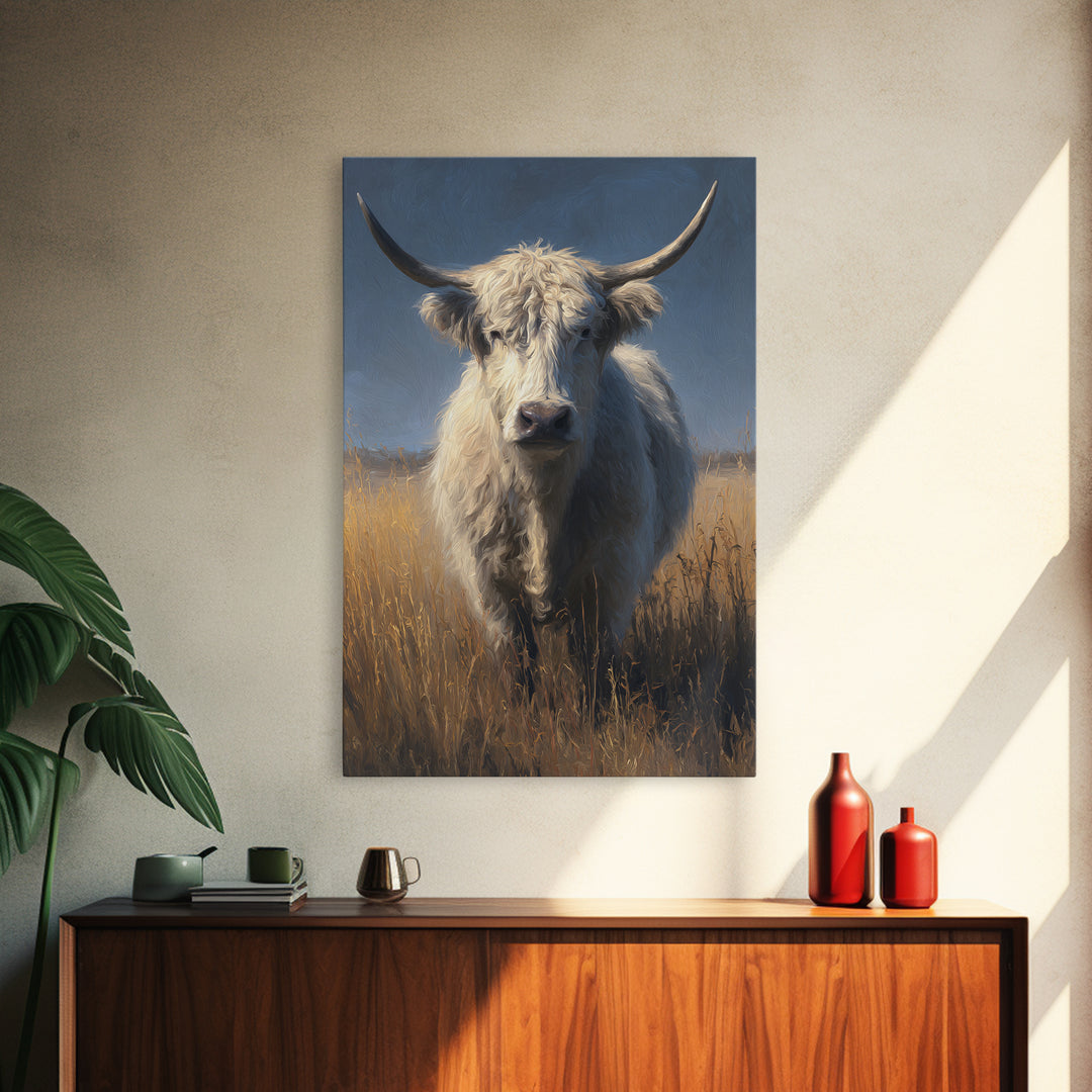 Gentle Cow Portrait Canvas Print, Animal Art, Gallery Decor, Living Room Decor, Fine Art, Creature, Contemporary Art, ANI-2x3-15
