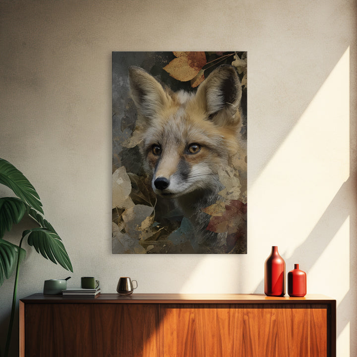 Dignified Fox Portrait Canvas Print, Animal Art, Art Deco, Living Room Decor, Fine Art, Creature, Cat Art, Safari Nursery Decor, ANI-2x3-57