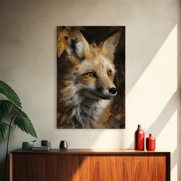 Dignified Fox Portrait Canvas Print, Animal Art, Art Deco, Living Room Decor, Fine Art, Creature, Cat Art, Safari Nursery Decor, ANI-2x3-81