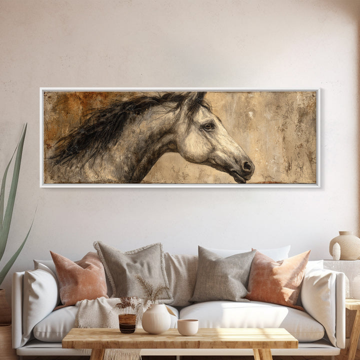 Majestic Horse Head Canvas Print, Animal Art, Room Decor, Living Room Decor, Fine Art, Creature, Printable, Printable Wall Art, ANI-3x1-91