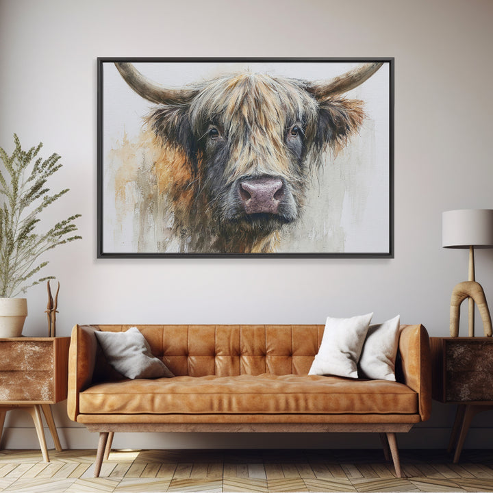 Gentle Cow Portrait Canvas Print, Animal Art, Living Room Decor, Fine Art, Creature, Fine Art Print, Statement Artwork, ANI-3x2-11