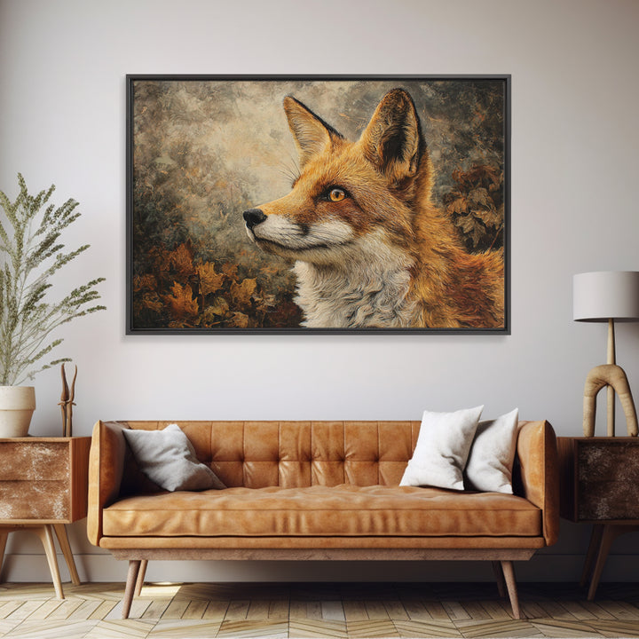 Dignified Fox Portrait Canvas Print, Animal Art, Nursery Art, Living Room Decor, Fine Art, Creature, Luxury Decor, Art Print, ANI-3x2-29