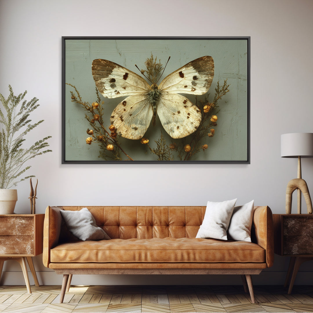 Butterfly Specimen Composition Canvas Print, Animal Art, Art Deco, Living Room Decor, Creature, Cat Art, Safari Nursery Decor, ANI-3x2-3