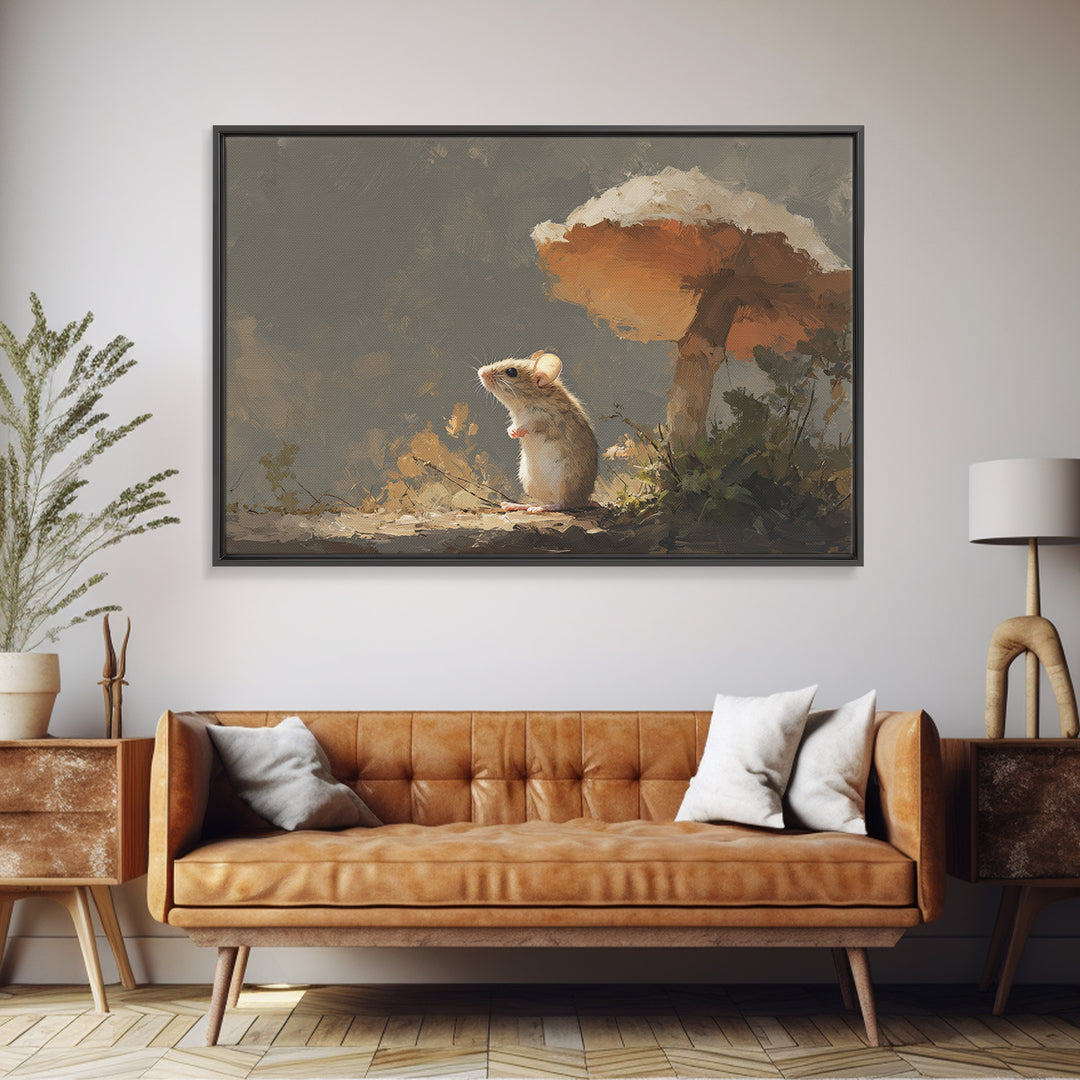 Tiny Field Mouse Canvas Print, Animal Art, Nursery Decor, Living Room Decor, Fine Art, Creature, Nursery Art, Cat Art, ANI-3x2-38
