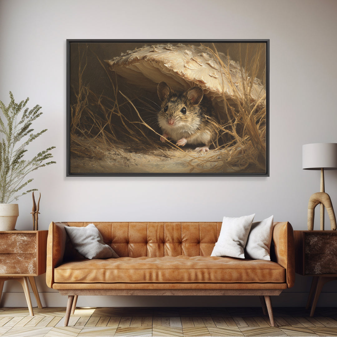 Tiny Field Mouse Canvas Print, Animal Art, Nursery Decor, Living Room Decor, Fine Art, Creature, Nursery Art, Cat Art, ANI-3x2-62