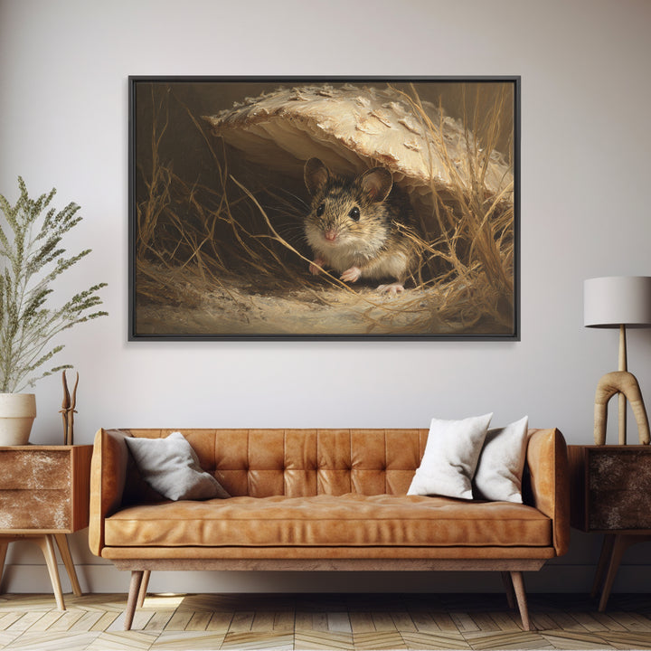 Tiny Field Mouse Canvas Print, Animal Art, Nursery Decor, Living Room Decor, Fine Art, Creature, Nursery Art, Cat Art, ANI-3x2-62