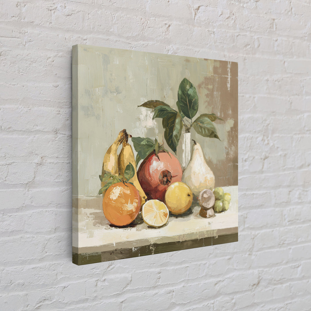 Bold Pop Fruit Composition Framed Canvas Print, Art, Canvas Wall Art, Living Room Decor, Watercolor Art, Boho Wall Art, ART-1x1-16