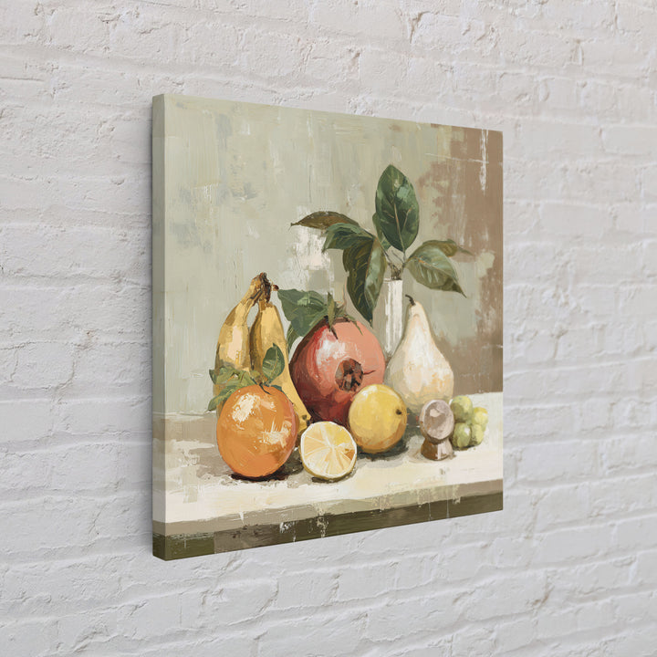 Bold Pop Fruit Composition Framed Canvas Print, Art, Canvas Wall Art, Living Room Decor, Watercolor Art, Boho Wall Art, ART-1x1-16