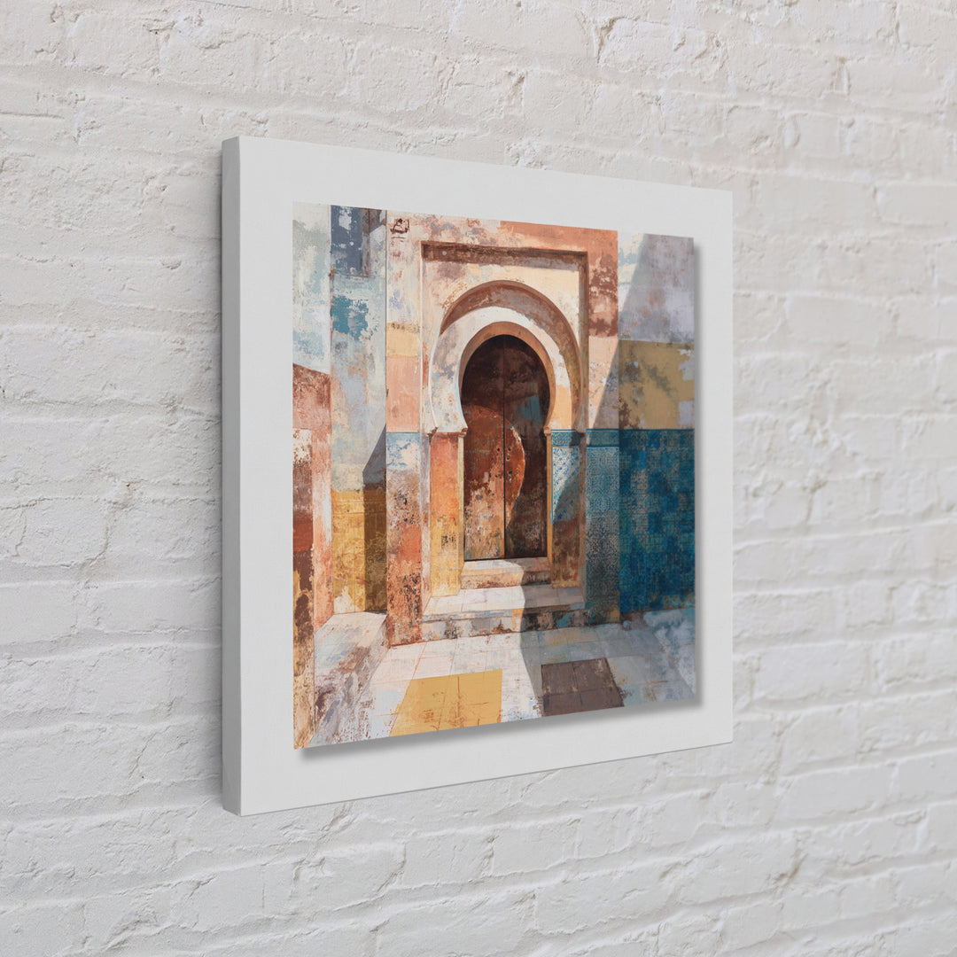 Architectural Archway in Warm Mediterranean Light Canvas Print, Art, Art Nouveau, Living Room Decor, Oil Painting, ART-1x1-22