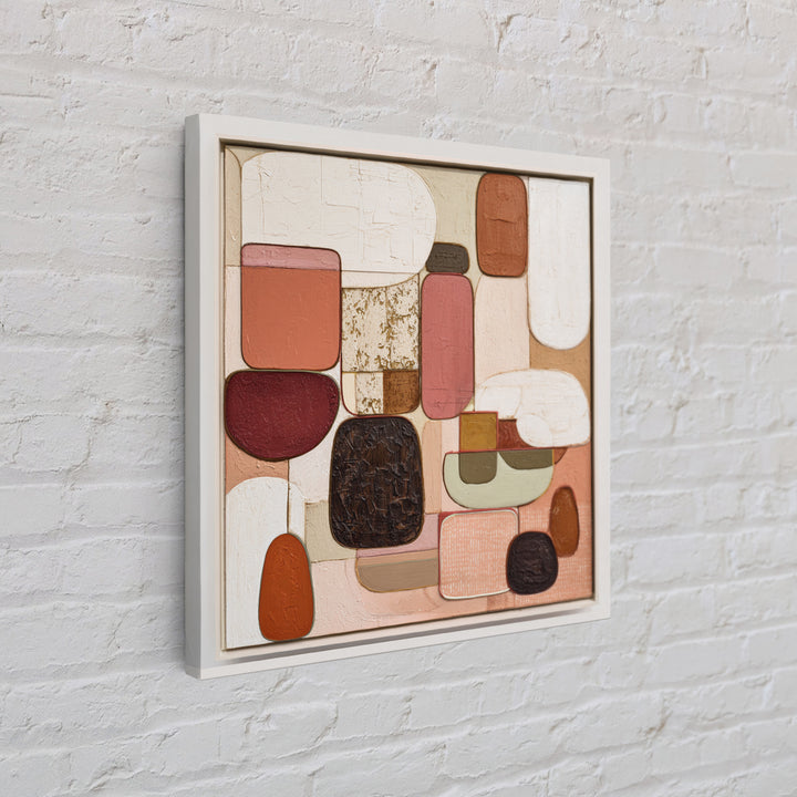 Modern Sculptural Shapes Rendered as Painted Forms Canvas Print, Art, Framed Art, Living Room Decor, Abstract Art, ART-1x1-54