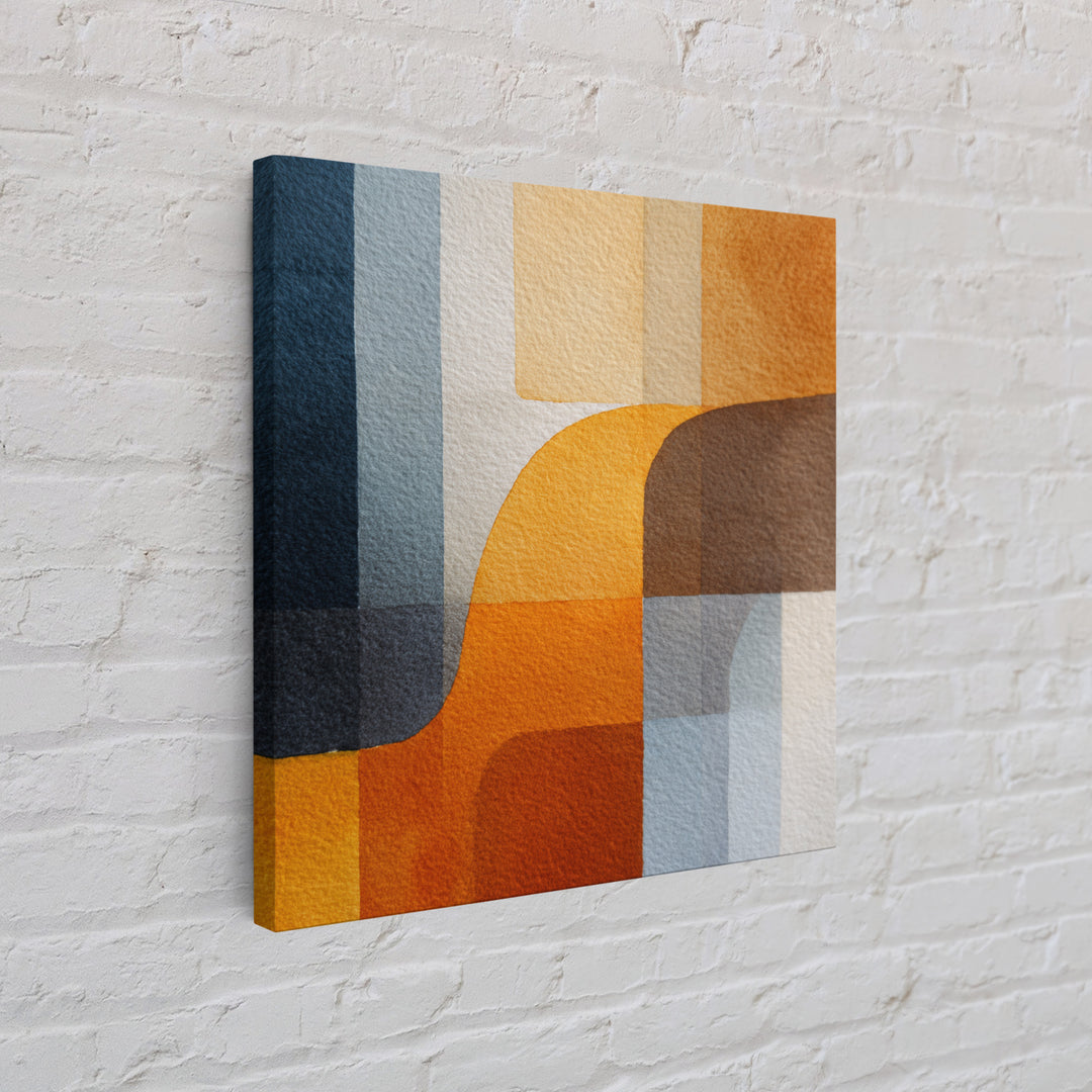 Geometric Color Study Framed Canvas Print, Art, Pink Wall Art, Living Room Decor, Fine Art, Textured Painting, ART-1x1-57