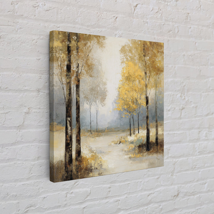 Woodland Path with Golden Autumn Atmosphere Framed Canvas Print, Art, Printable Art, Living Room Decor, Fine Art, ART-1x1-71