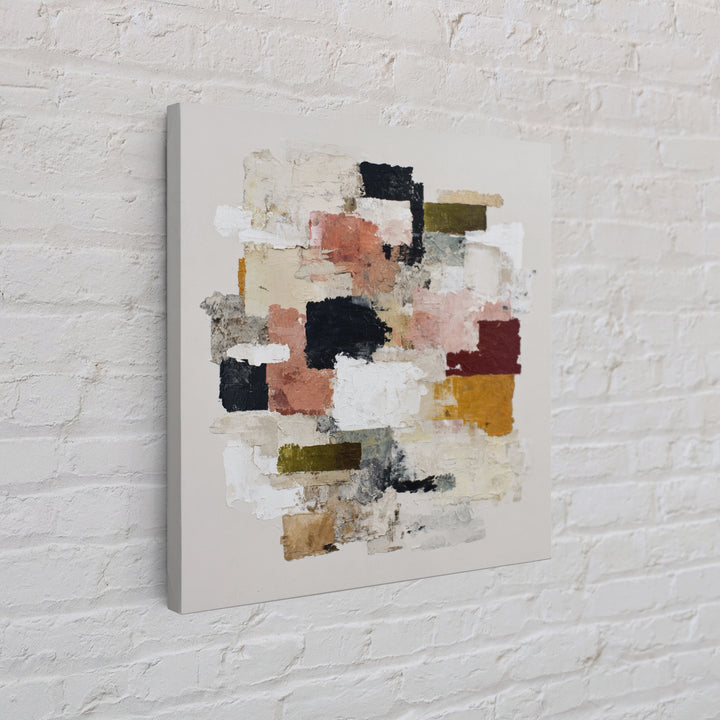 Contemporary Abstract with Layered Pigments and Energetic Canvas Print, Art, Abstract Wall Art, Living Room Decor, ART-1x1-74