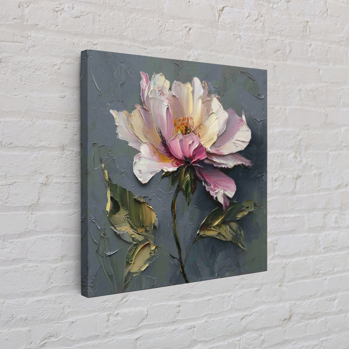 Romantic Floral Oil Painting Framed Canvas Print, Art, Art Commission, Living Room Decor, Oil Painting, Black Art, ART-1x1-8
