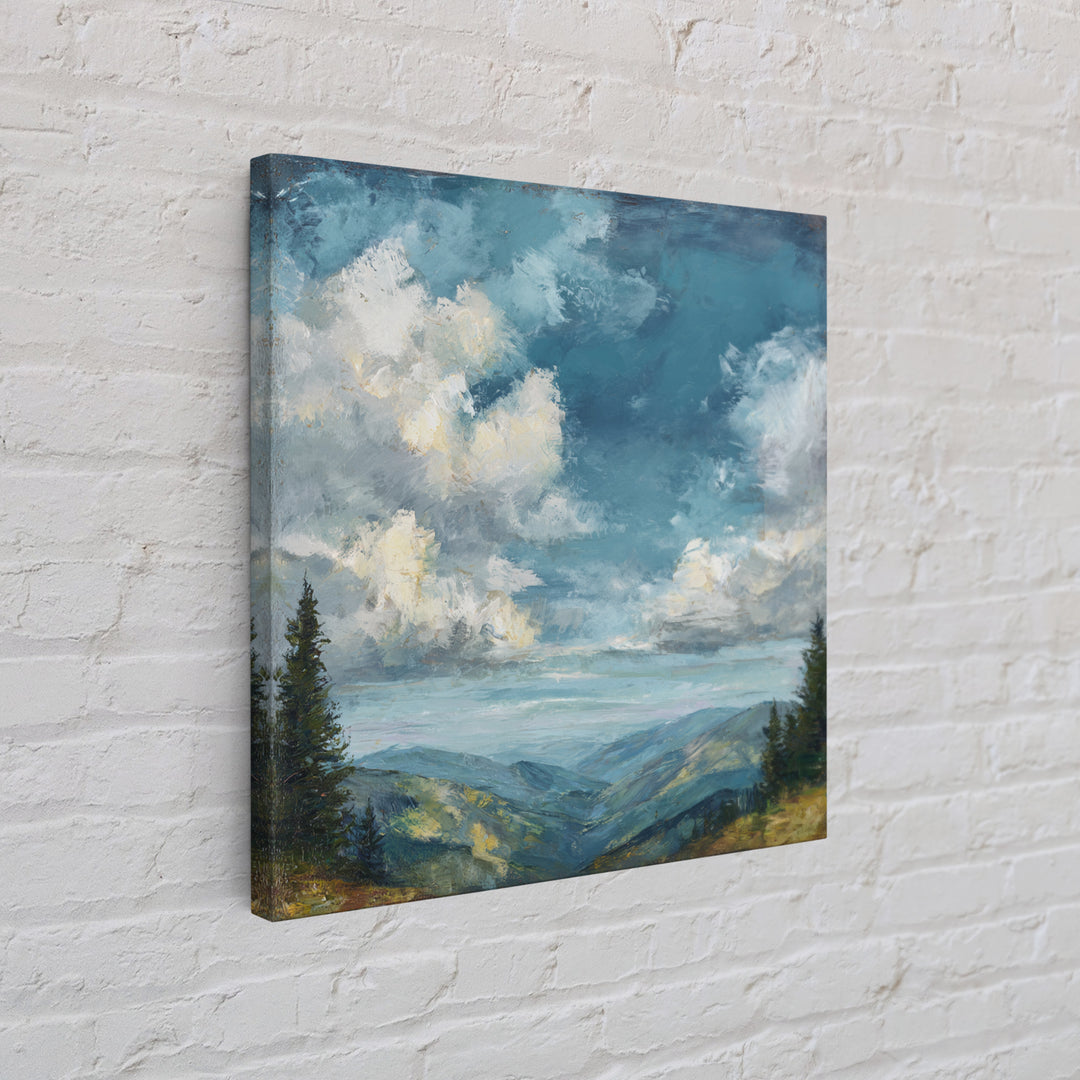 Quiet Mountain Scene Canvas Print, Art, Home Decor, Living Room Decor, Fine Art, Minimalist Decor, Contemporary Art, ART-1x1-89