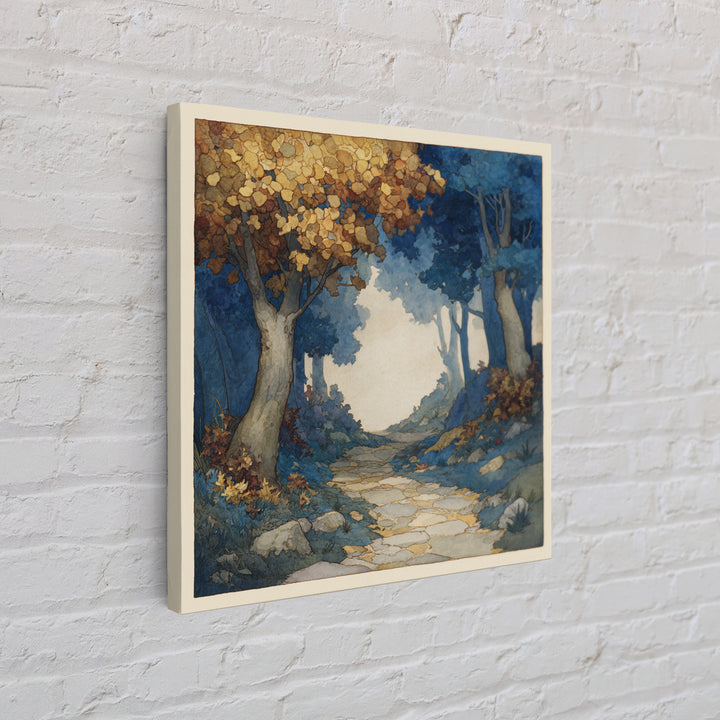 Woodland Path with Golden Autumn Atmosphere Canvas Print, Art, Horizontal Wall Art, Living Room Decor, Fine Art, ART-1x1-95