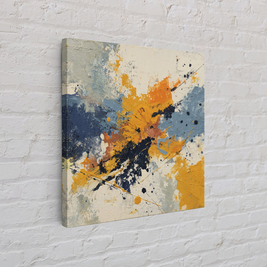 Contemporary Abstract with Layered Pigments and Energetic Canvas Print, Art, Gallery Decor, Living Room Decor, Abstract Art, ART-1x1-98
