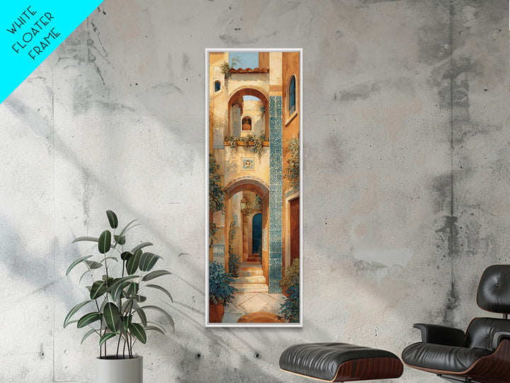 Architectural Archway in Warm Mediterranean Light Canvas Print, Art, Framed Wall Art, Living Room Decor, Fine Art, ART-1x3-10