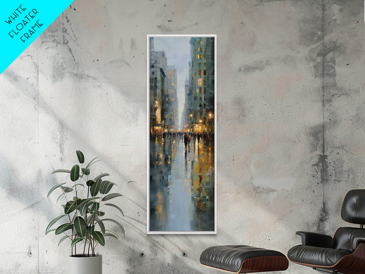 Moody City Scene Reflected Canvas Print, Art, Canvas Art, Living Room Decor, Fine Art, Horizontal Wall Art, Home Decor, ART-1x3-22
