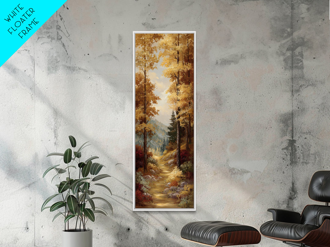 Woodland Path with Golden Autumn Atmosphere Canvas Print, Art, Modern Decor, Living Room Decor, Fine Art, Art Prints, ART-1x3-35